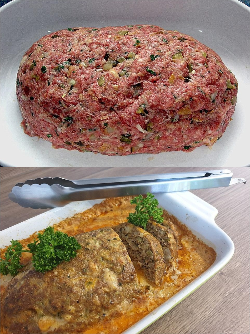 Hackbraten supersaftig saftiger Hackbraten mit viel Soße rezepte lecker rezepte